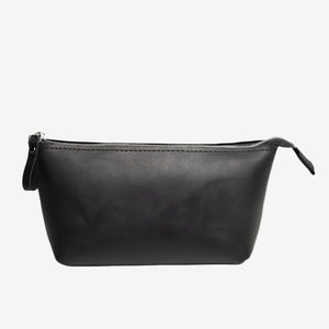 Full grain Leather Makeup Bag - Allure | Matte Black - Skin and Skin