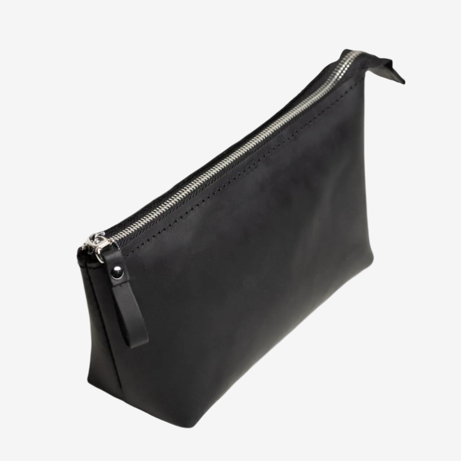 Full grain Leather Makeup Bag - Allure | Matte Black - Skin and Skin