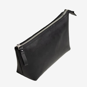 Full grain Leather Makeup Bag - Allure | Matte Black - Skin and Skin