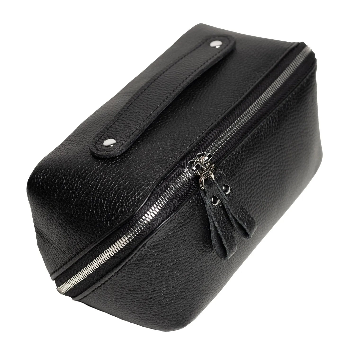 Fullgrain Leather Cosmetic Bag - BeautyBox | Graini Black - Skin and Skin