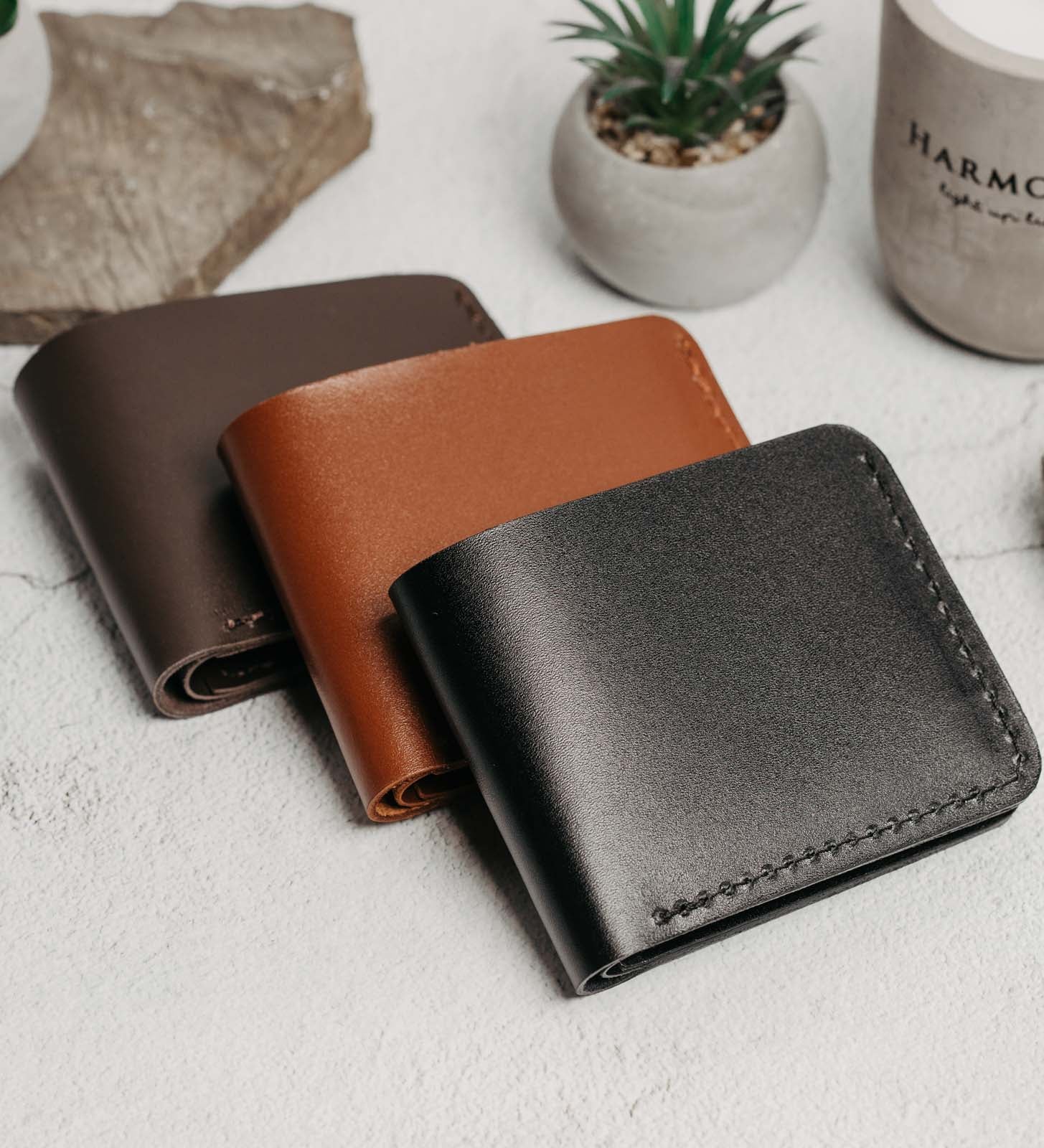 Класичний гаманець-біфолд із гладкої шкіри | Slim