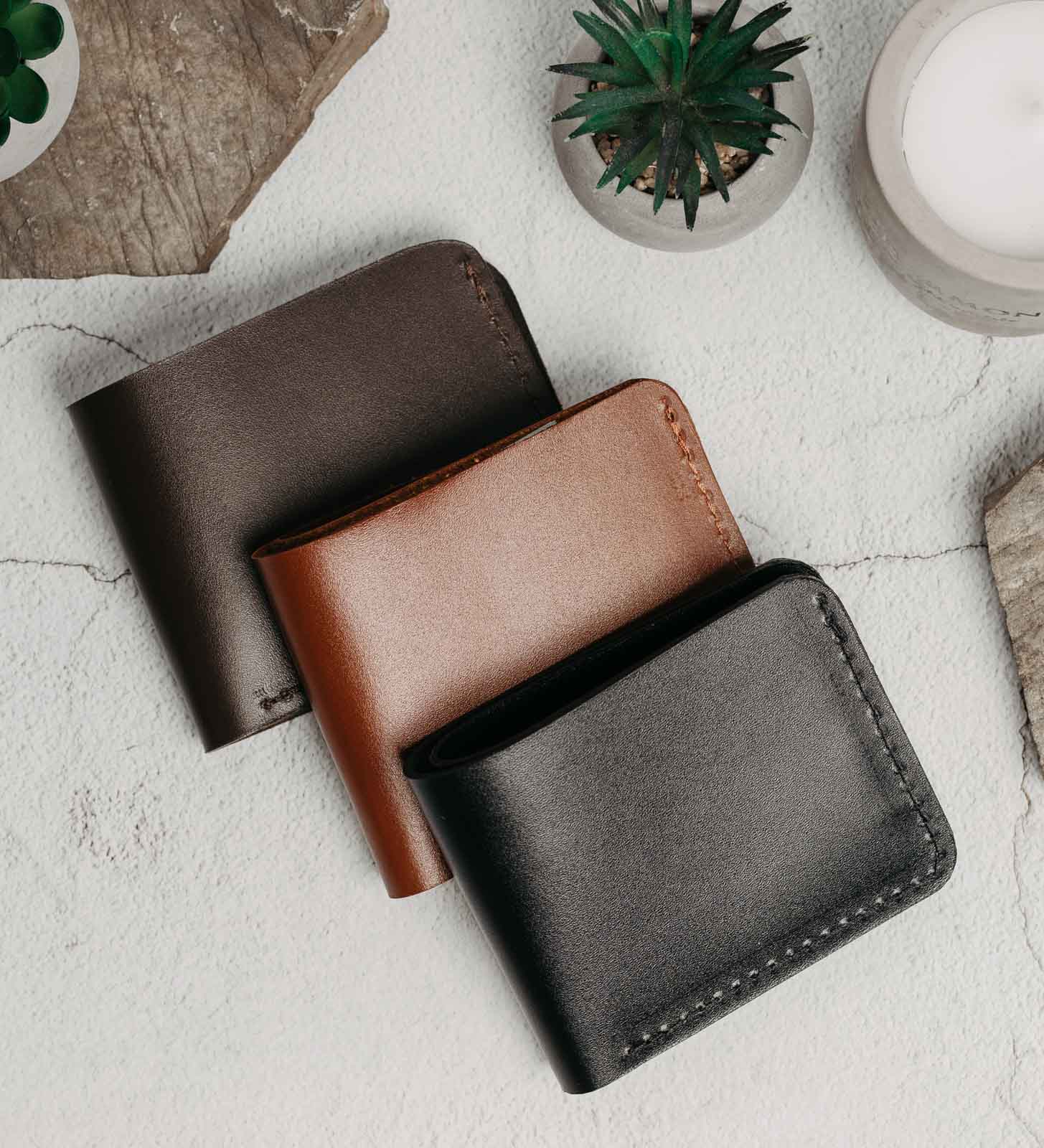 Класичний гаманець-біфолд із гладкої шкіри | Slim