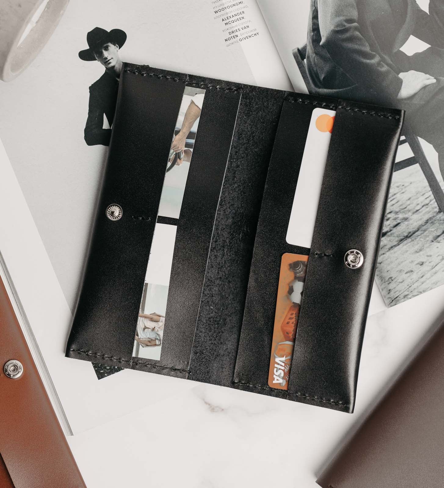 Тонке Портмоне з класичної гладкої шкіри | Slim