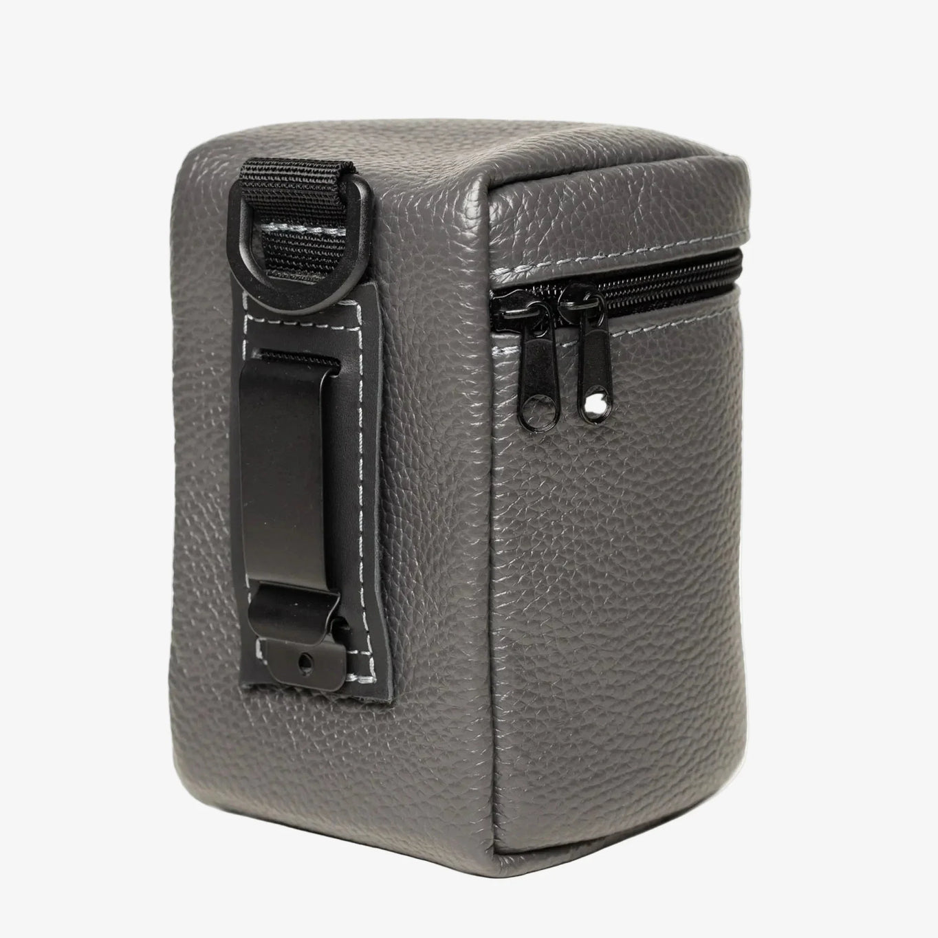 Full-Grain Leather Camera Lens Case | Smoky Grey - Skin and Skin
