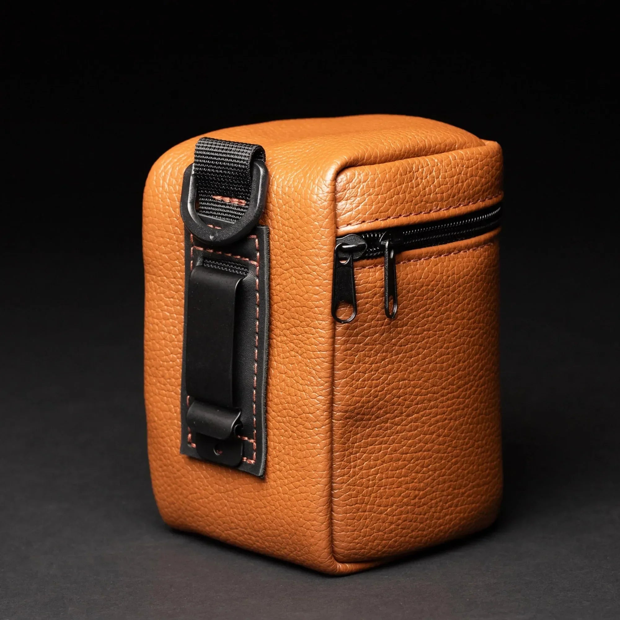 Full-Grain Leather Camera Lens Case | Cognac - Skin and Skin