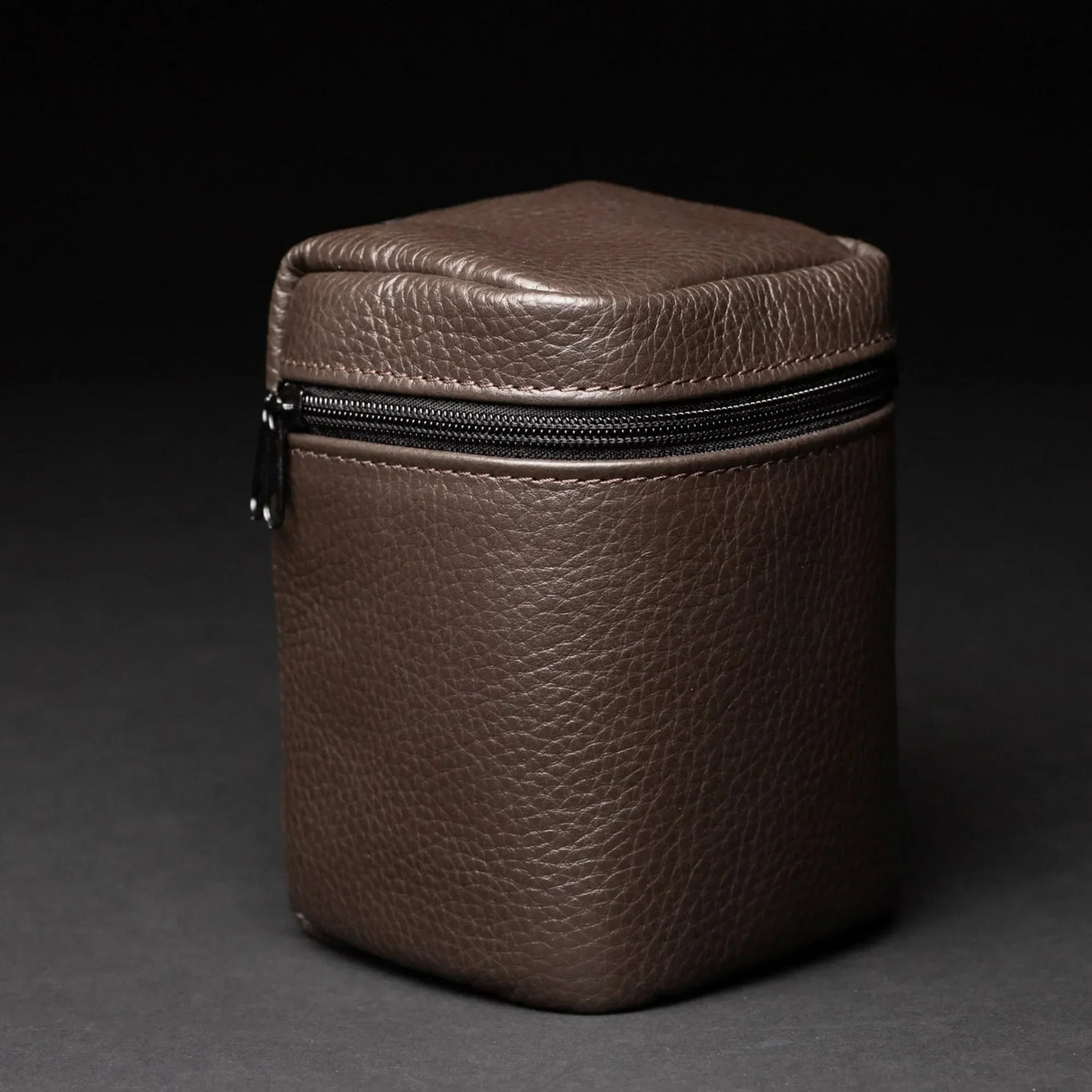 Full-Grain Leather Camera Lens Case | Chocolate Brown - Skin and Skin