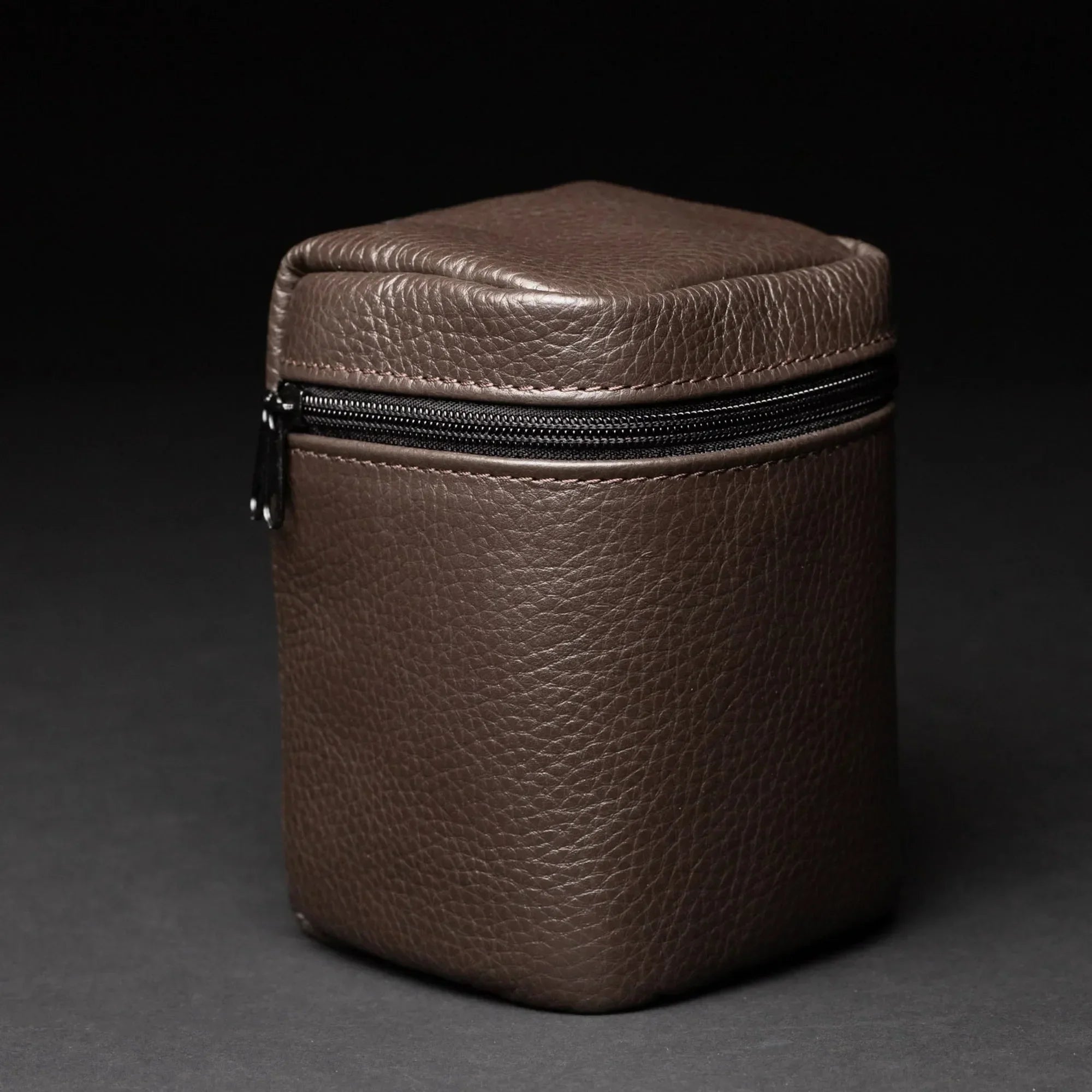 Full-Grain Leather Camera Lens Case | Chocolate Brown - Skin and Skin