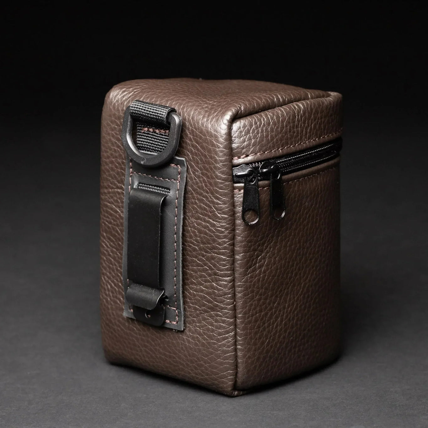 Full-Grain Leather Camera Lens Case | Chocolate Brown - Skin and Skin
