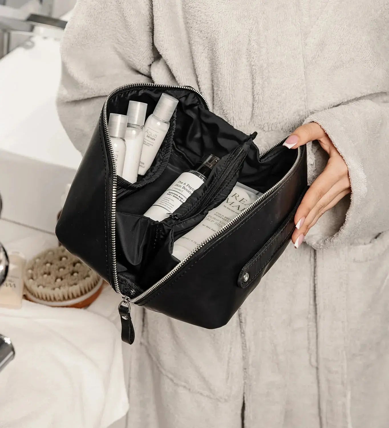 Містка жіноча косметичка BeautyBox з натуральної шкіри Crazy Horse, фото 11 — Skin&Skin