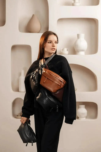 Шкіряна бананка на блискавці | B-Bag, фото 47 — Skin&Skin