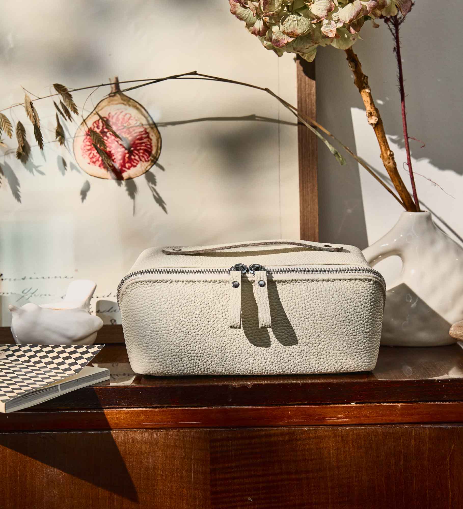 Жіноча косметичка BeautyBox із зернистої шкіри