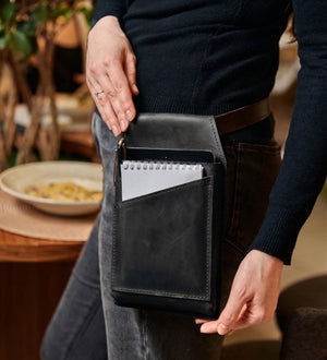 Сумка на пояс для офіціанта із натуральної шкіри Crazy Horse