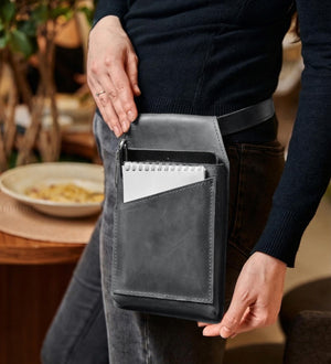 Сумка на пояс для офіціанта із натуральної шкіри Crazy Horse