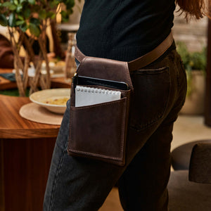 Сумка на пояс для офіціанта із натуральної шкіри Crazy Horse