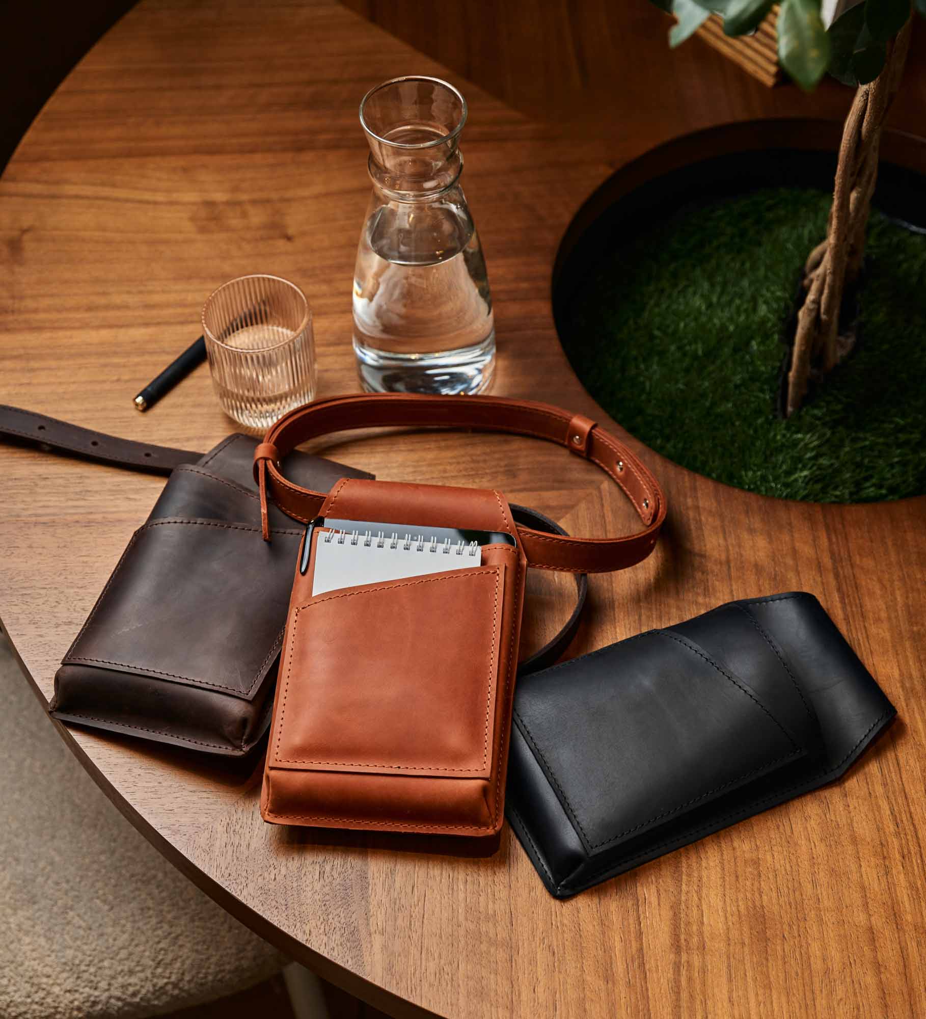 Сумка на пояс для офіціанта із натуральної шкіри Crazy Horse