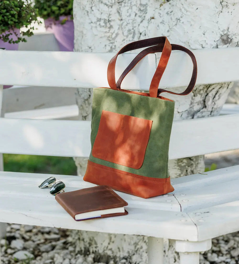 Жіноча сумка Tote із вощеного канвасу та натуральної шкіри, фото 38 — Skin&Skin