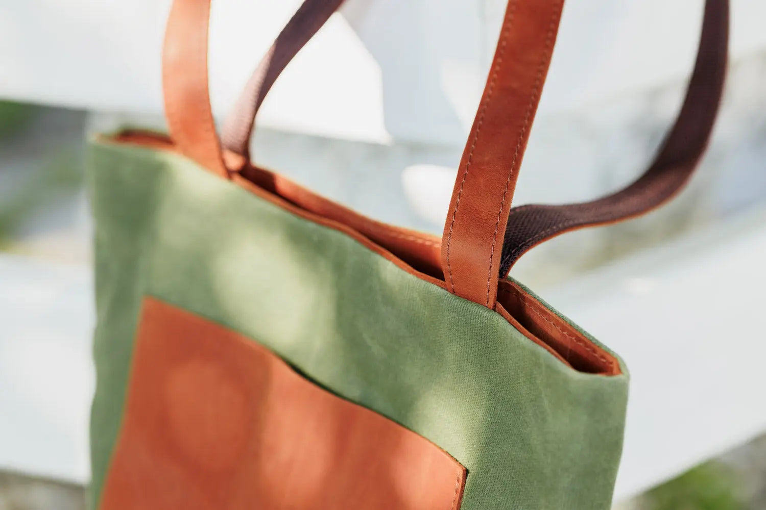 Жіноча сумка Tote із вощеного канвасу та натуральної шкіри, фото 48 — Skin&Skin