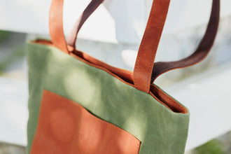 Жіноча сумка Tote із вощеного канвасу та натуральної шкіри, фото 48 — Skin&Skin