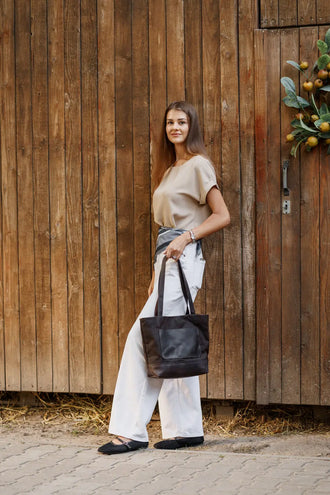 Жіноча сумка Tote із вощеного канвасу та натуральної шкіри, фото 17 — Skin&Skin