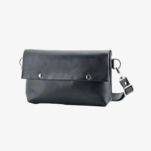 Men's Leather Crossbody Bag L | Smooth Black - Skin and Skin