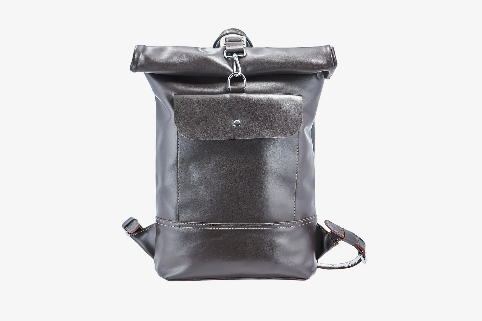 Мінімалістичний шкіряний рюкзак RollTop, фото 14 — Skin&Skin