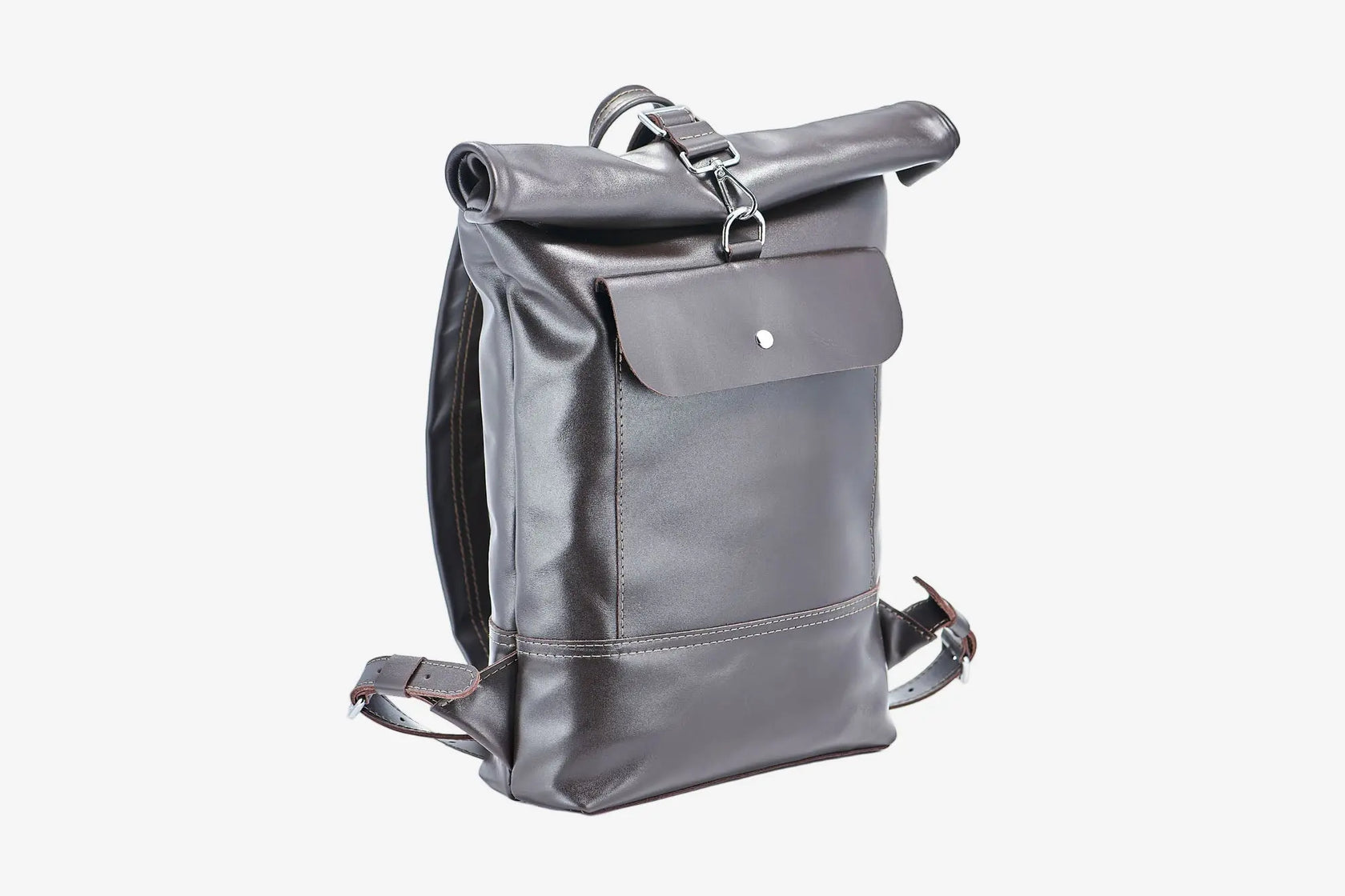 Мінімалістичний шкіряний рюкзак RollTop, фото 16 — Skin&Skin