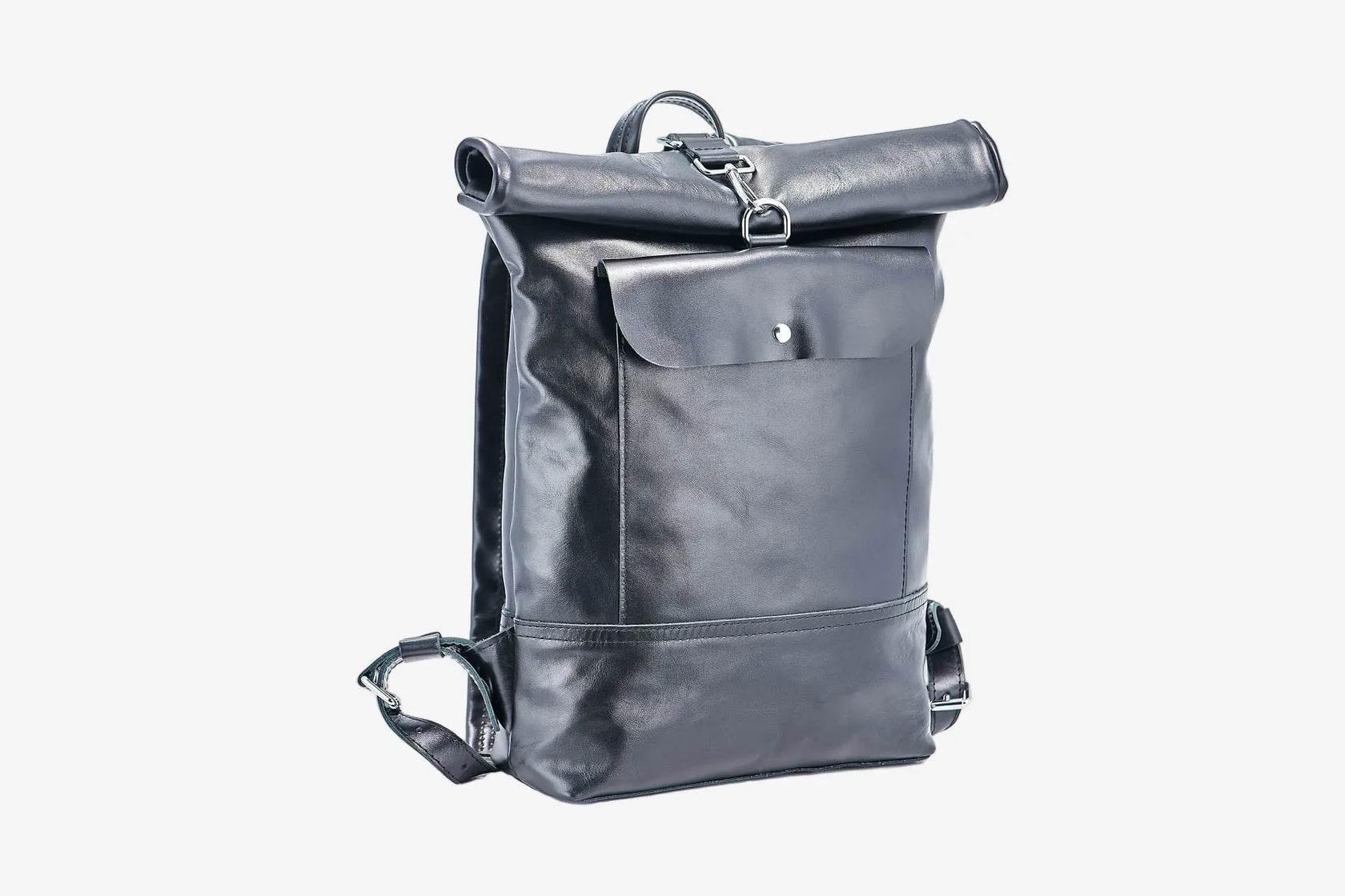 Мінімалістичний шкіряний рюкзак RollTop, фото 3 — Skin&Skin