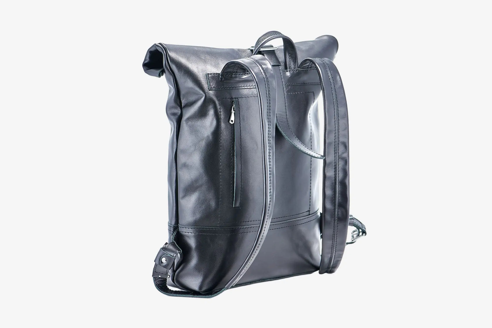Мінімалістичний шкіряний рюкзак RollTop, фото 6 — Skin&Skin
