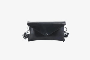 Women's Leather Envelope Bag | Smooth Black - Skin and Skin