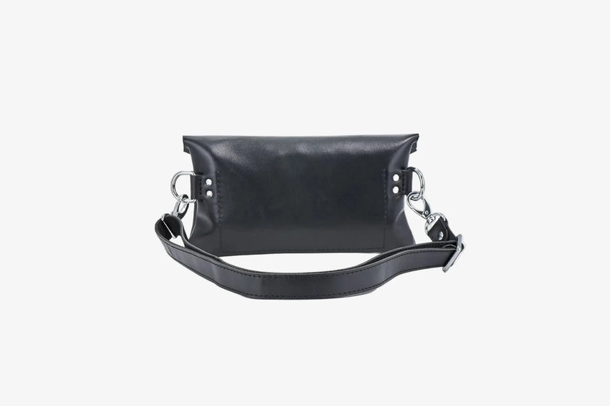 Women's Leather Envelope Bag | Smooth Black - Skin and Skin