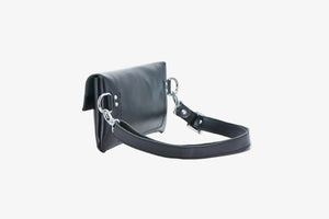 Women's Leather Envelope Bag | Smooth Black - Skin and Skin