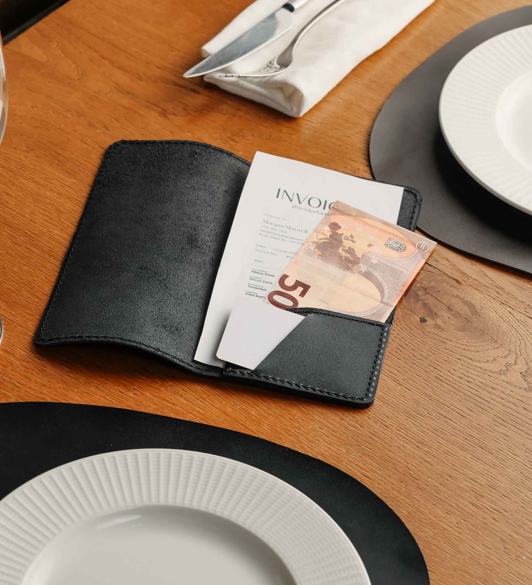 Розрахункова книжка з натуральної гладкої шкіри для HoReCa