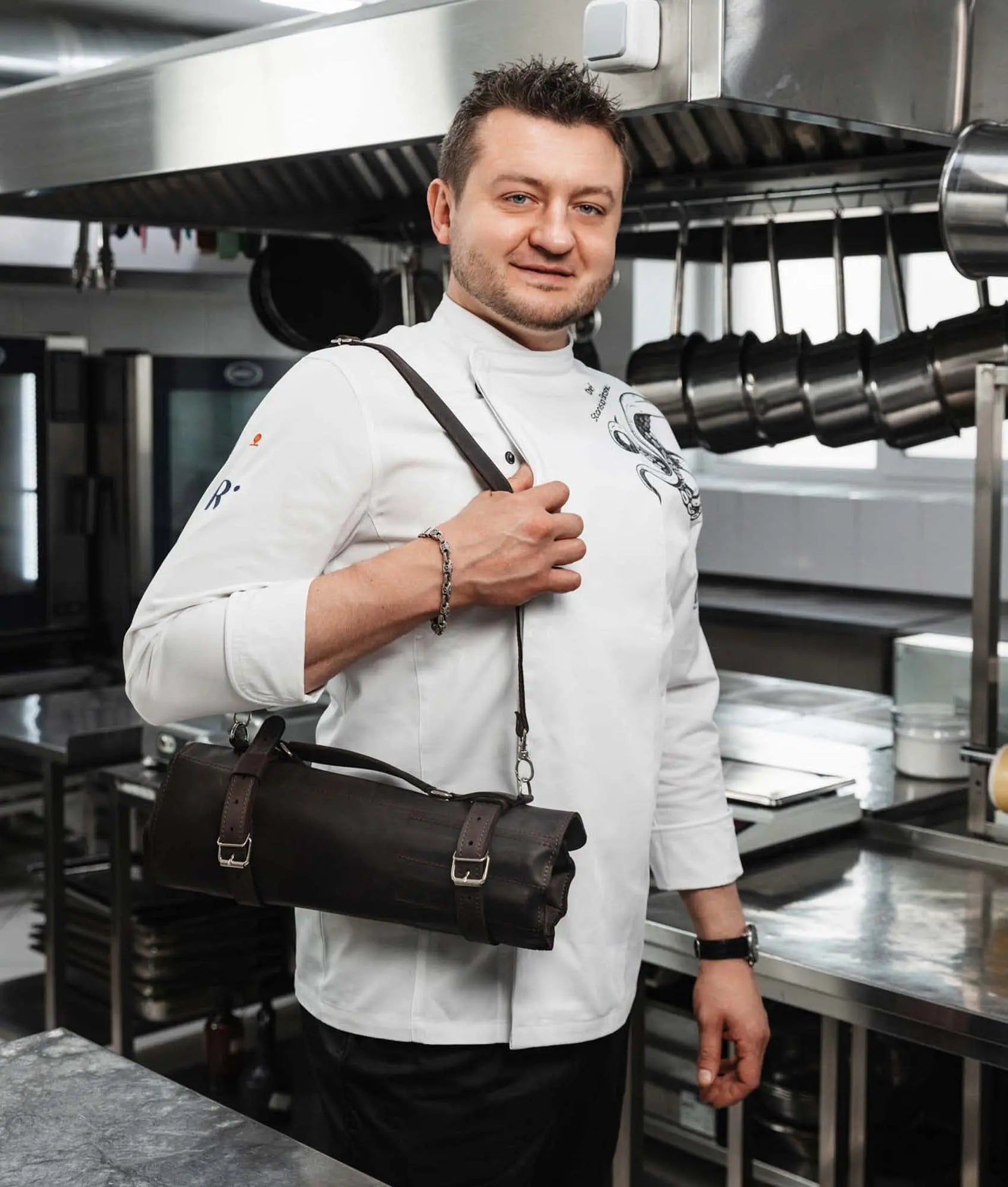 Шкіряний рол для кухонних ножів із матової шкіри, фото 53 — Skin&Skin