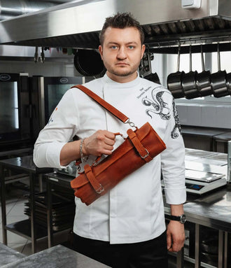 Шкіряний рол для кухонних ножів із матової шкіри, фото 6 — Skin&Skin