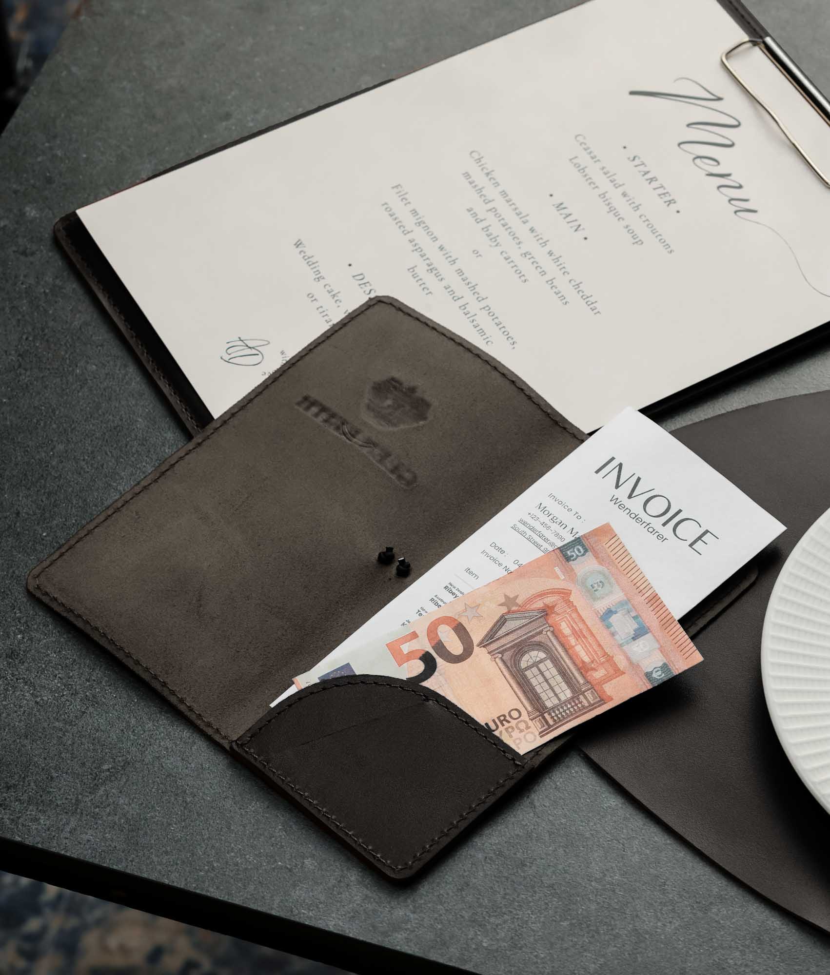 Розрахункова книжка з натуральної гладкої шкіри для HoReCa