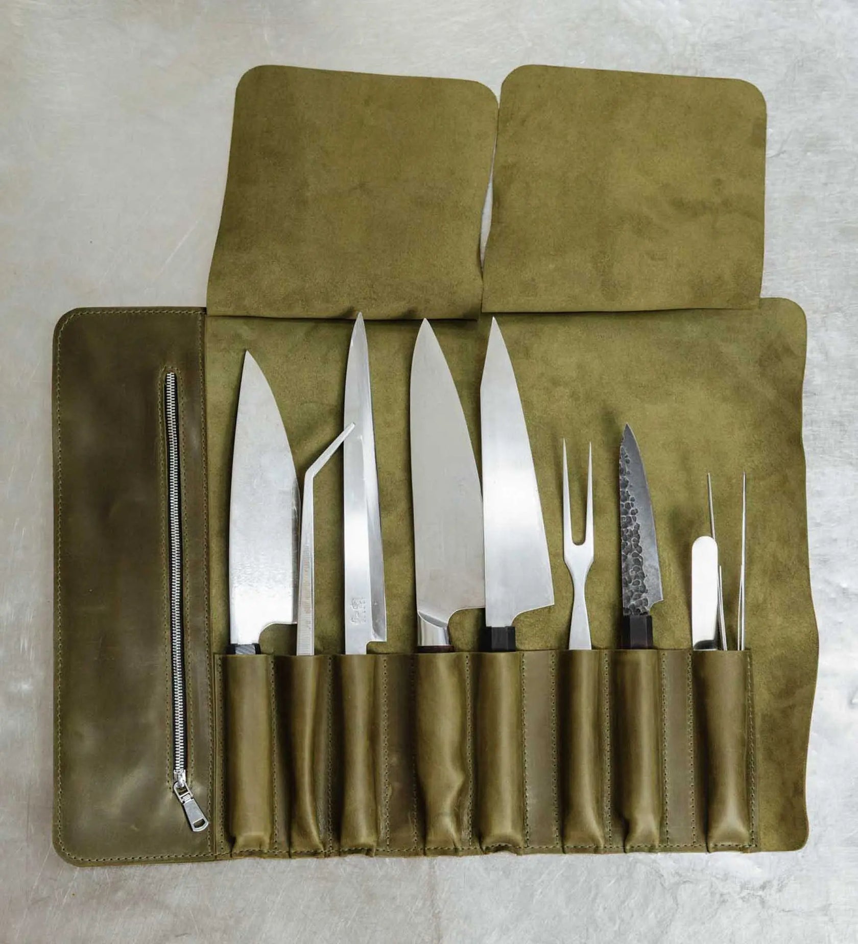 Шкіряний рол для кухонних ножів із матової шкіри, фото 32 — Skin&Skin