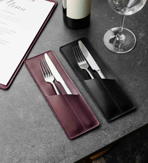 Кожаный чехол-конверт для столовых приборов для HoReCa