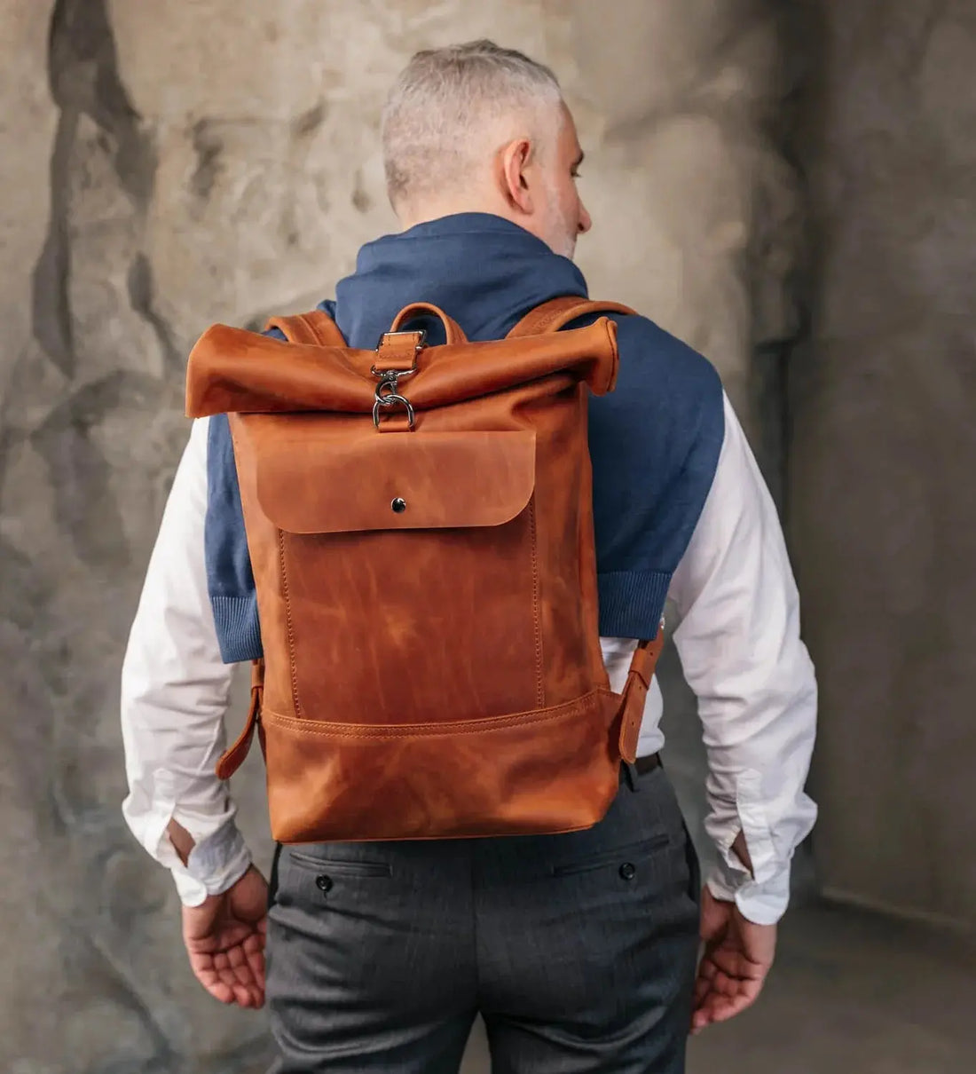 Рюкзак RollTop з натуральної шкіри Crazy Horse — Skin&Skin