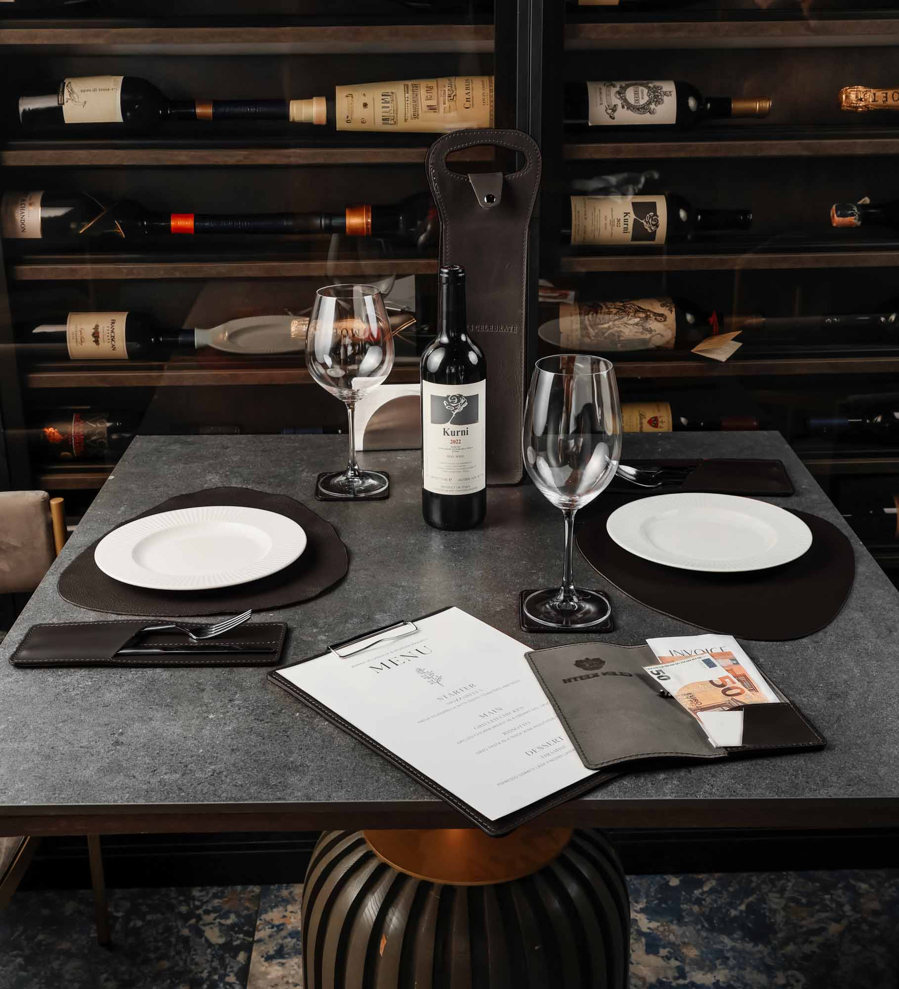 Розрахункова книжка з натуральної гладкої шкіри для HoReCa