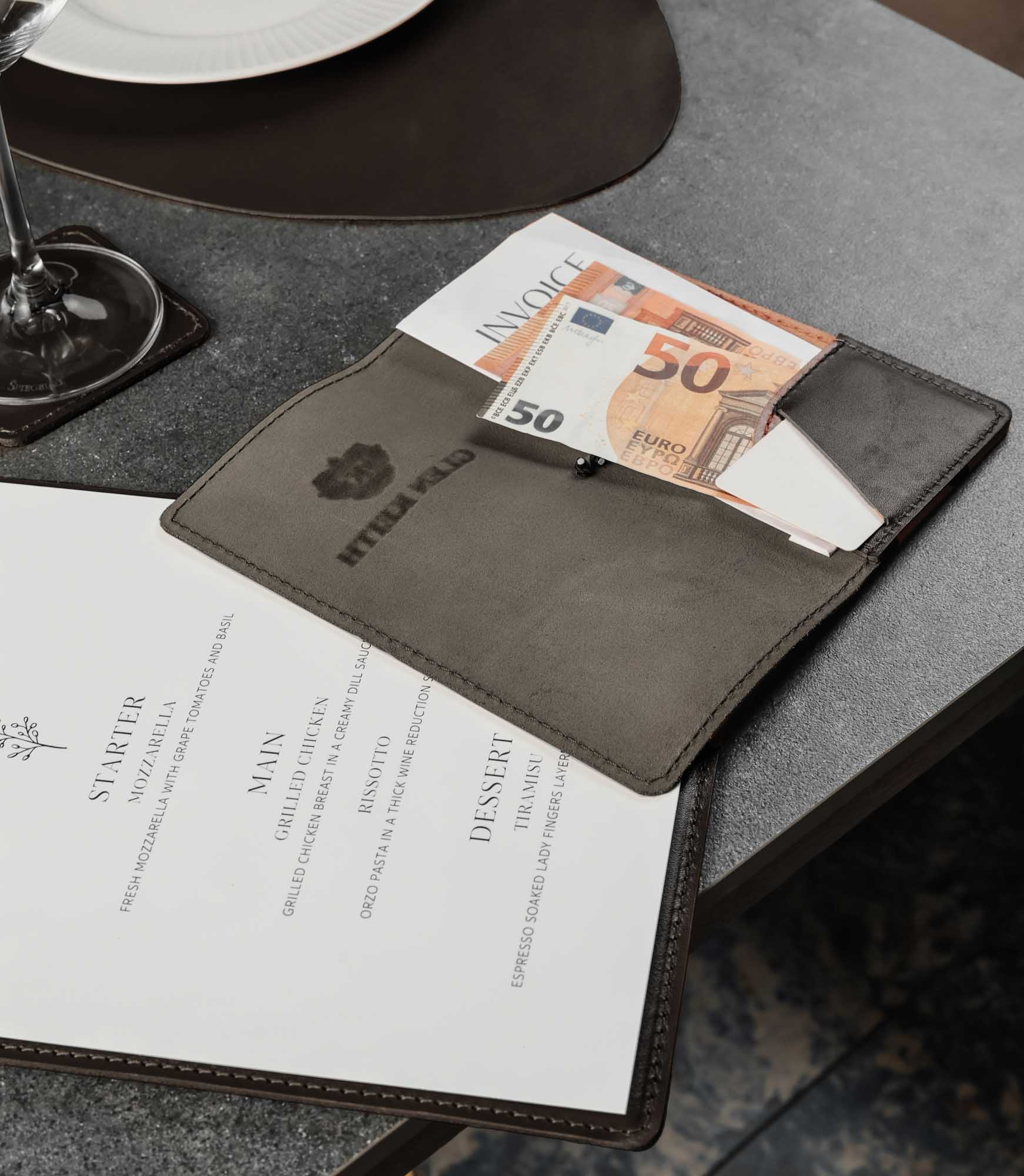 Розрахункова книжка з натуральної гладкої шкіри для HoReCa