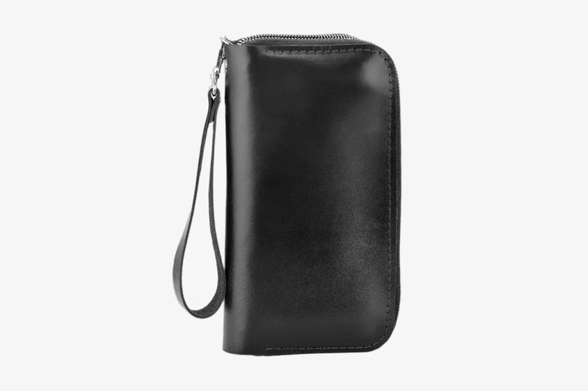 Zip Leather Clutch Wallet | Smooth Black - Skin and Skin