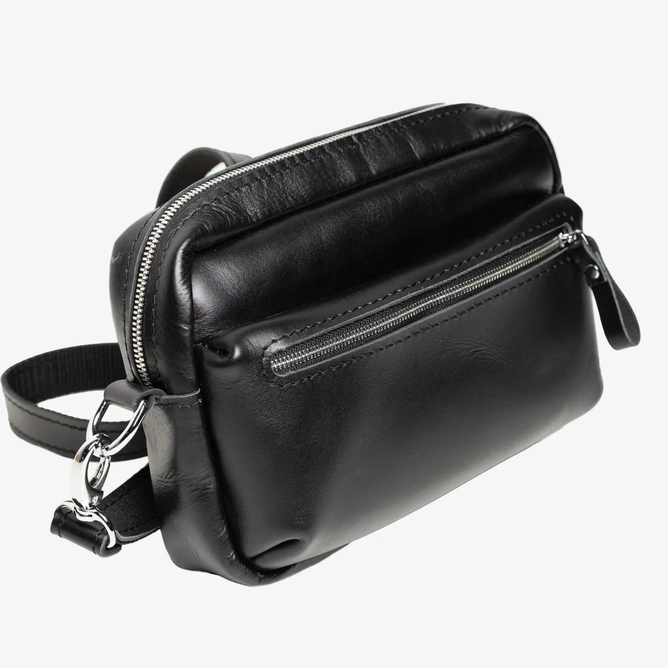 WalkBag - Leather Crossbody for Everyday | Smooth | Black - Skin and Skin
