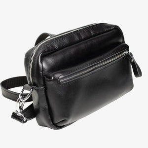WalkBag - Leather Crossbody for Everyday | Smooth | Black - Skin and Skin
