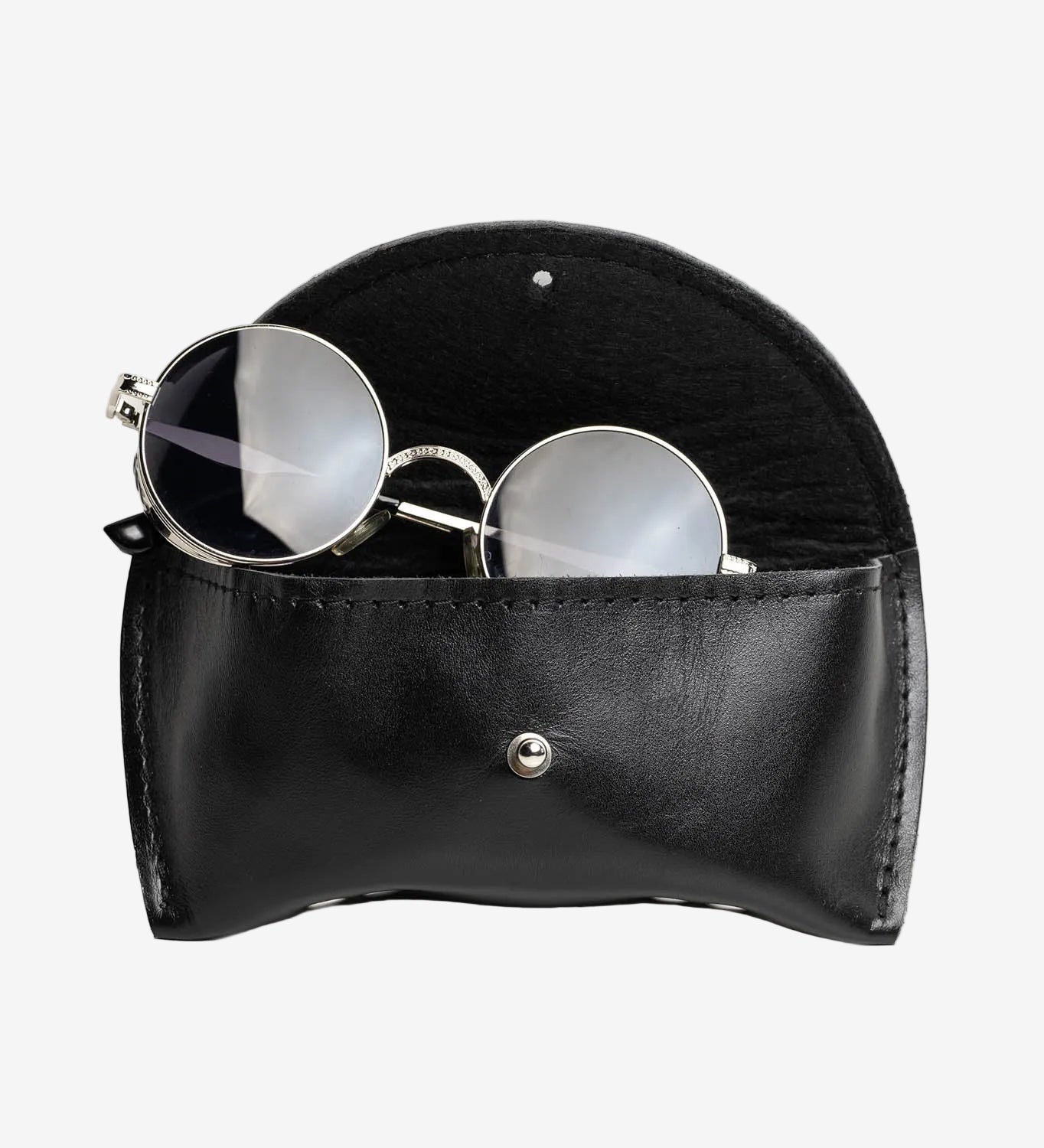 Футляр для окулярів з гладкої шкіри та повсті