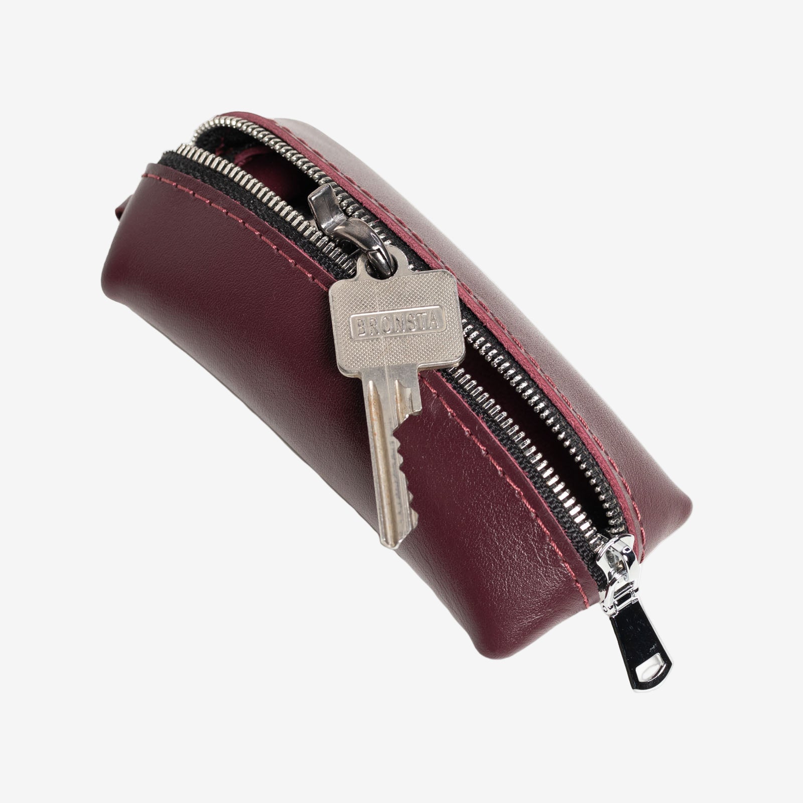 Шкіряна ключниця з блискавкою