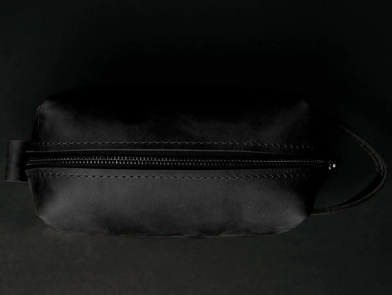 Leather Dopp kit | Matte Black - Skin and Skin