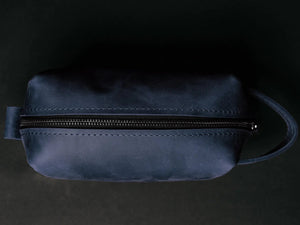 Leather Dopp kit | Matte Navy Blue - Skin and Skin