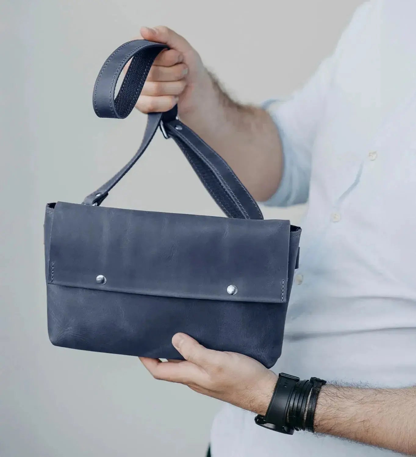 Crossbody L – чоловіча сумка з матової шкіри 3 в 1, фото 5 — Skin&Skin