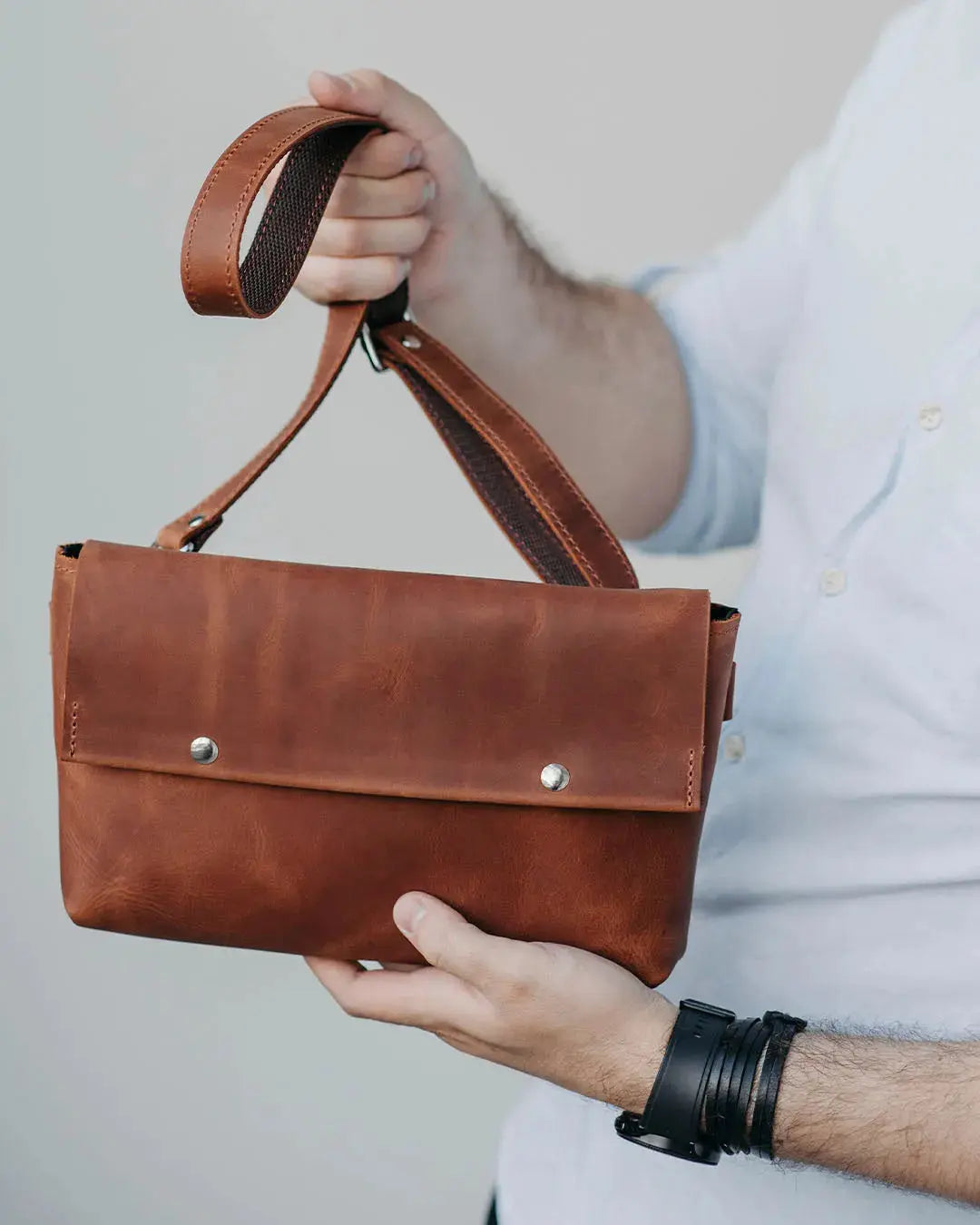 Crossbody L – чоловіча сумка з матової шкіри 3 в 1, фото 11 — Skin&Skin