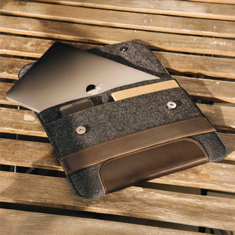 Чохол для MacBook із гладкої шкіри та повсті | Holder, фото 17 — Skin&Skin